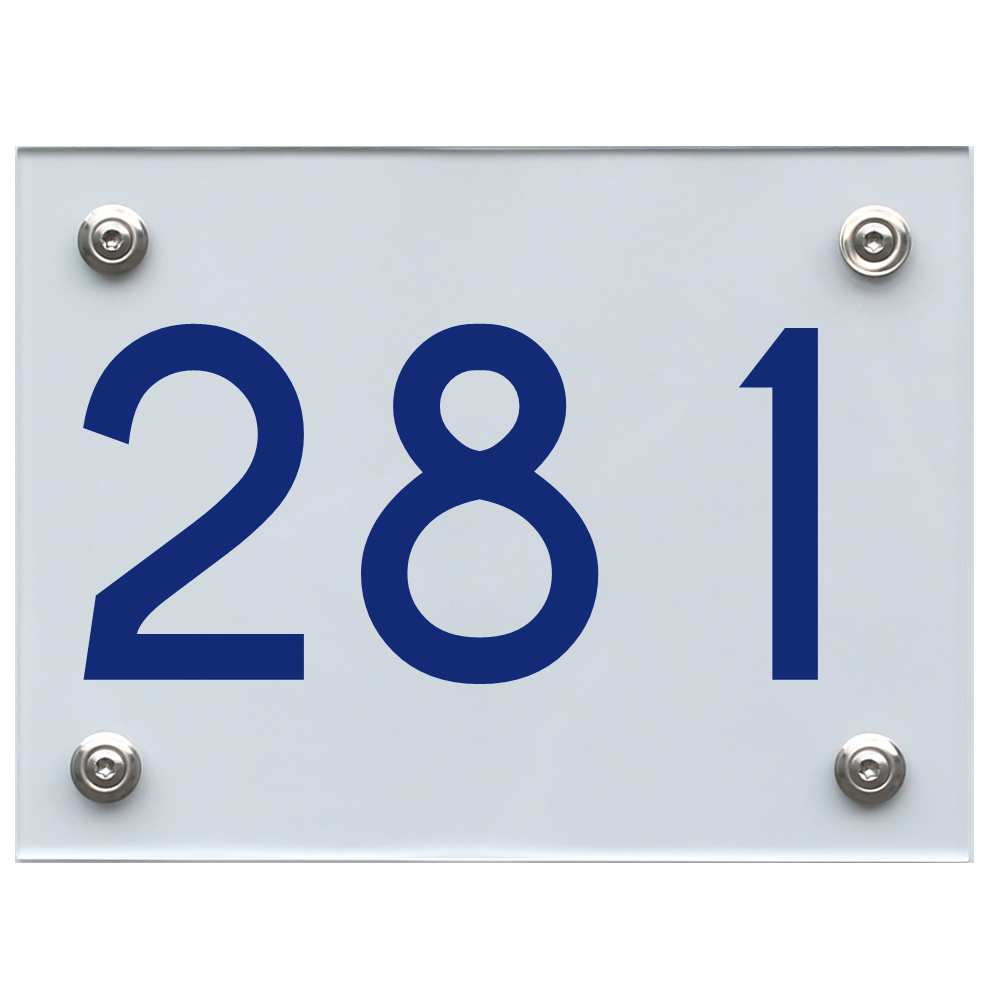 Hausnummernschild 281 blau