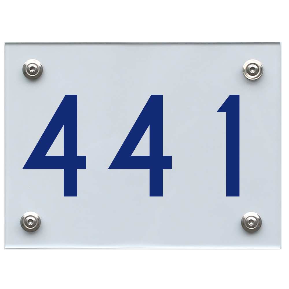 Hausnummernschild 441 blau