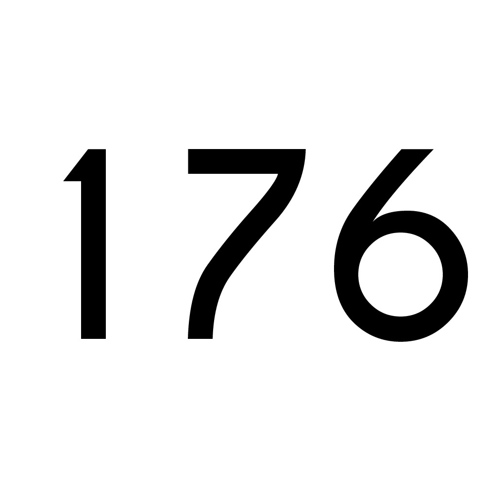 Hausnummer Aufkleber 176 schwarz