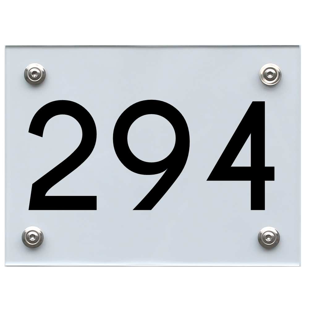 Hausnummernschild 294 schwarz
