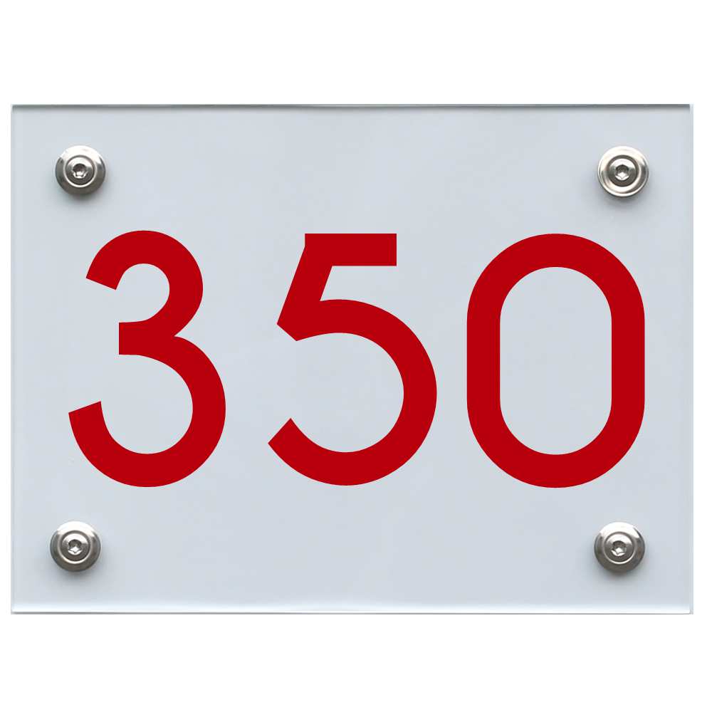 Hausnummernschild 350 rot