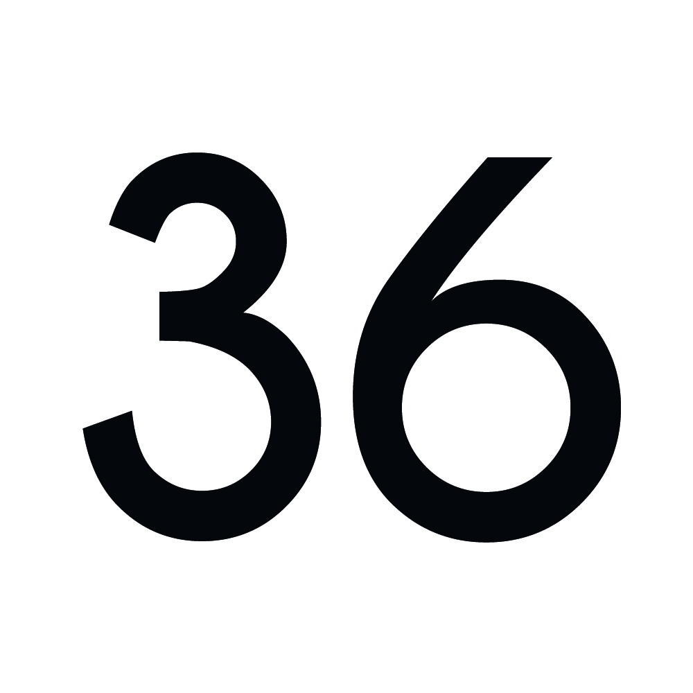 Zahlenaufkleber 36 schwarz
