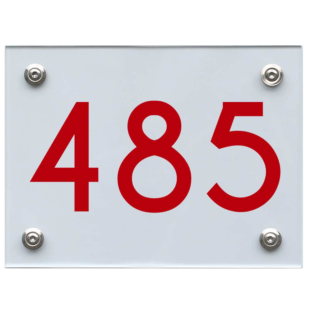 Hausnummernschild 485 rot