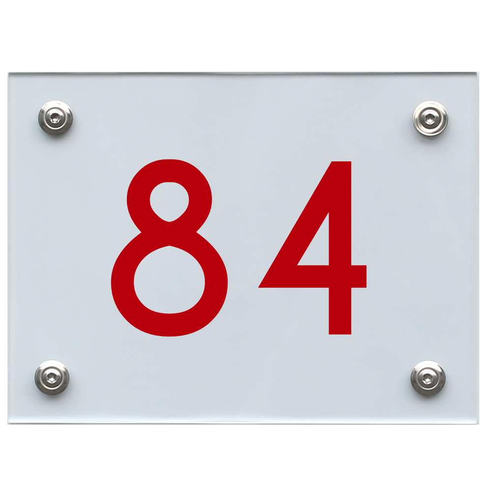 Hausnummernschild 84 rot