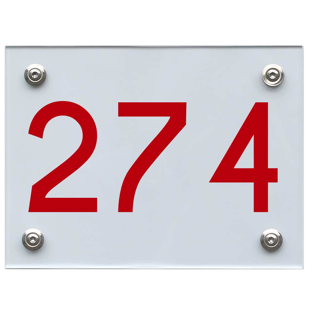 Hausnummernschild 274 rot
