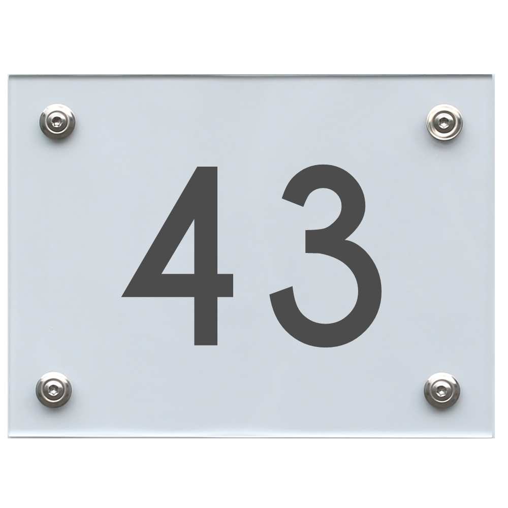 Hausnummernschild 43 dunkelgrau