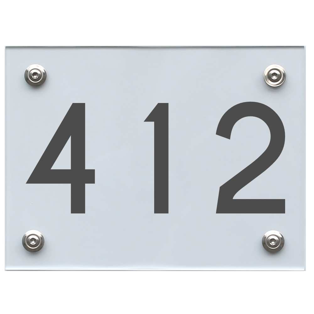 Hausnummernschild 412 dunkelgrau