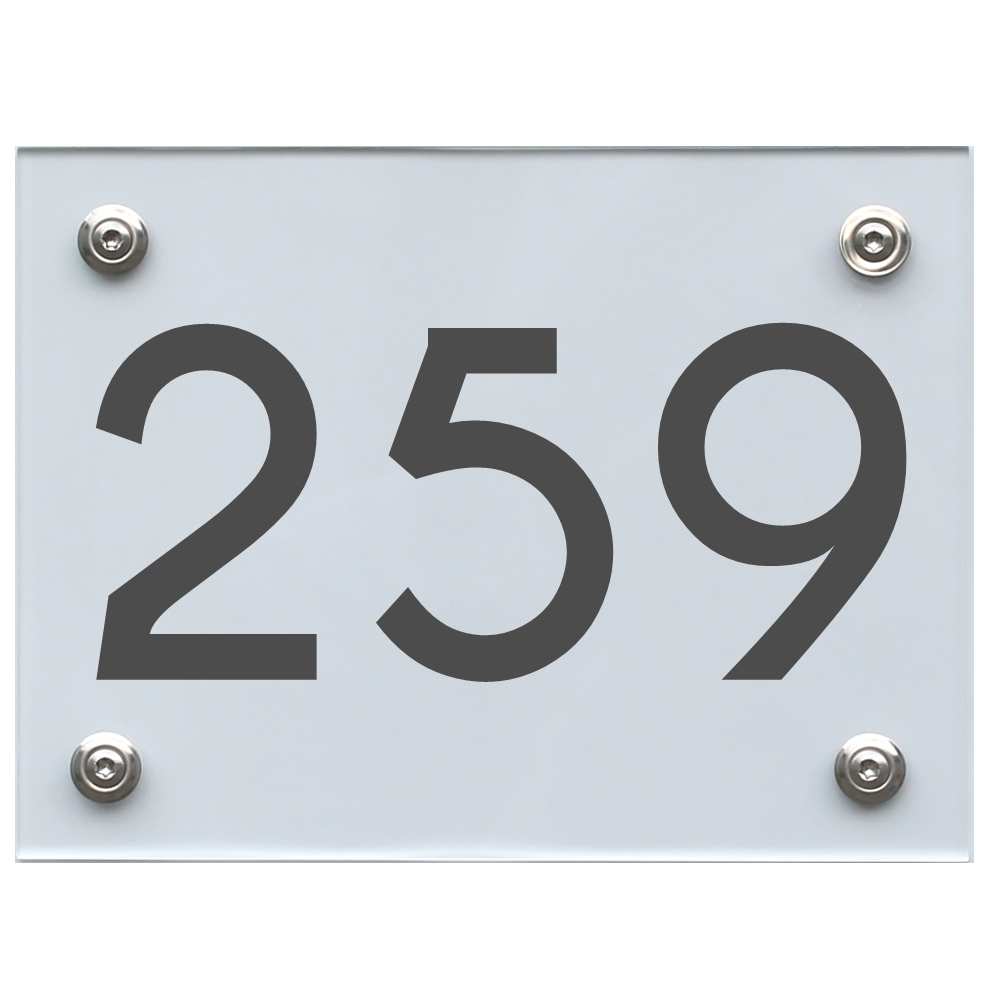 Hausnummernschild 259 dunkelgrau