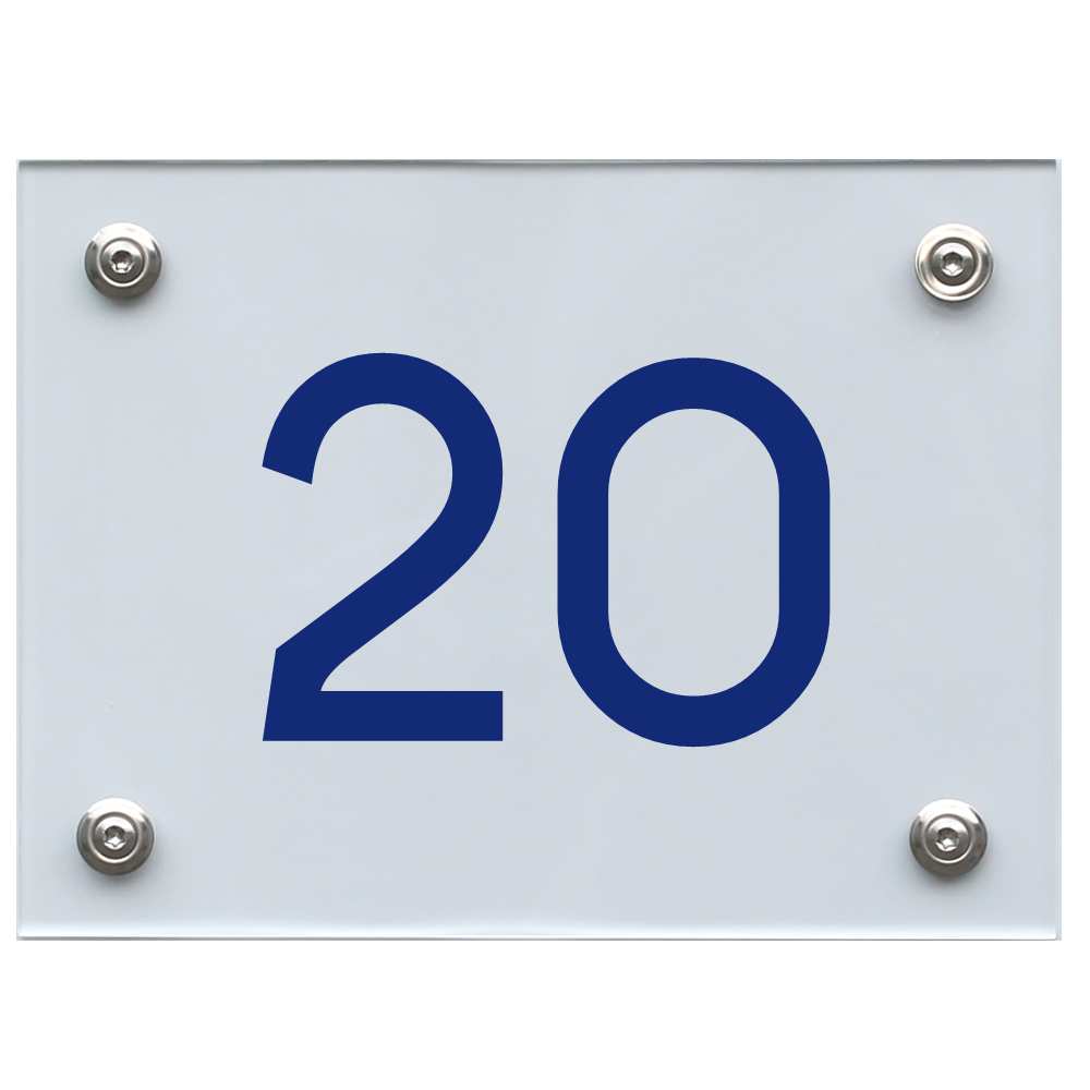 Hausnummernschild 20 blau