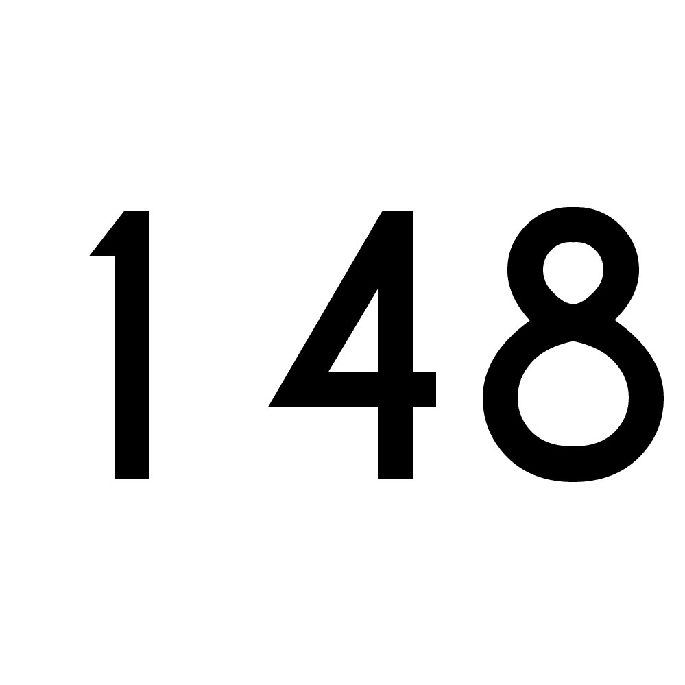 Hausnummer Aufkleber 148 schwarz