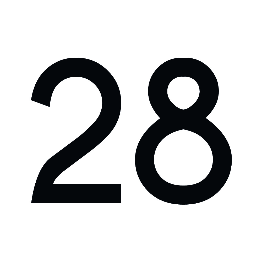 Zahlenaufkleber 28 schwarz