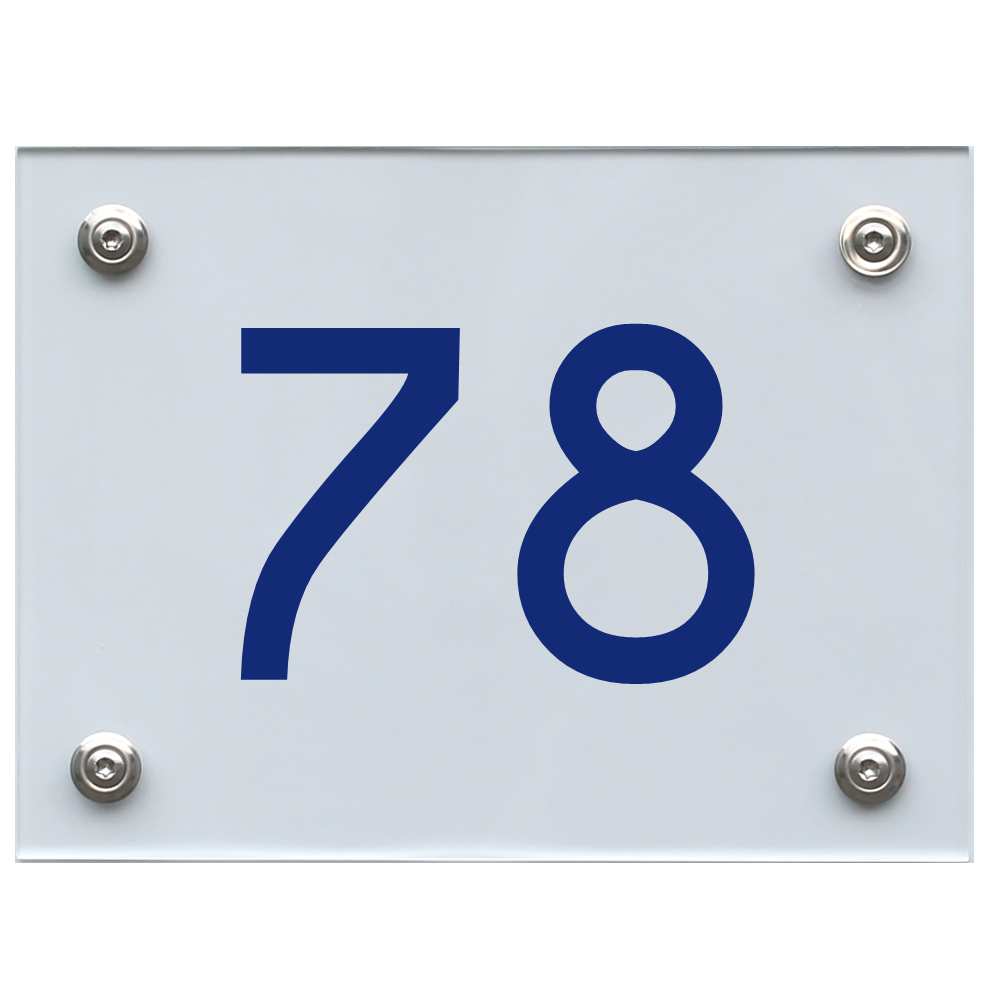 Hausnummernschild 78 blau