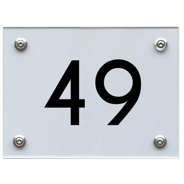 Hausnummernschild 49 schwarz