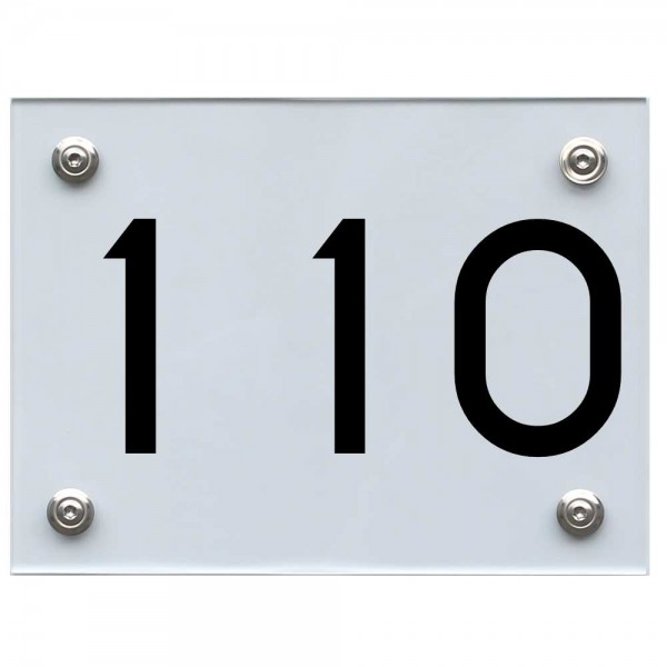 Hausnummernschild 110 schwarz