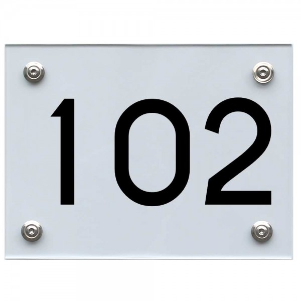 Hausnummernschild 102 schwarz