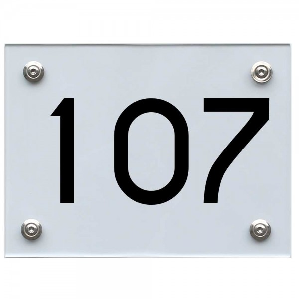 Hausnummernschild 107 schwarz