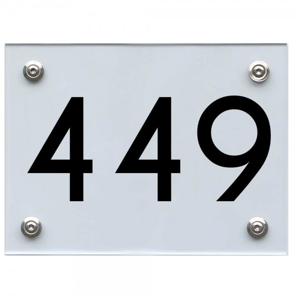 Hausnummernschild 449 schwarz