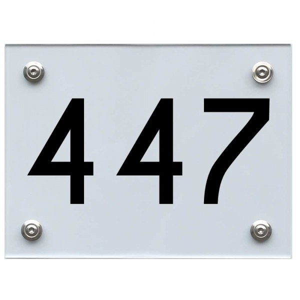 Hausnummernschild 447 schwarz