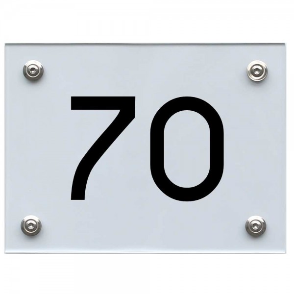 Hausnummernschild 70 schwarz