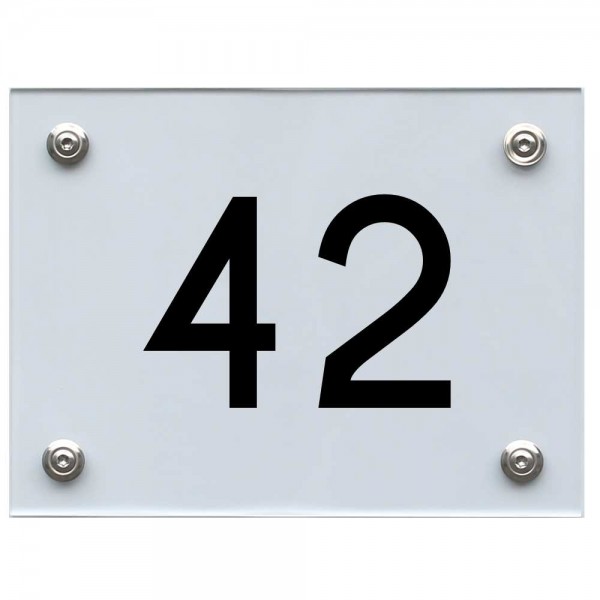 Hausnummernschild 42 schwarz