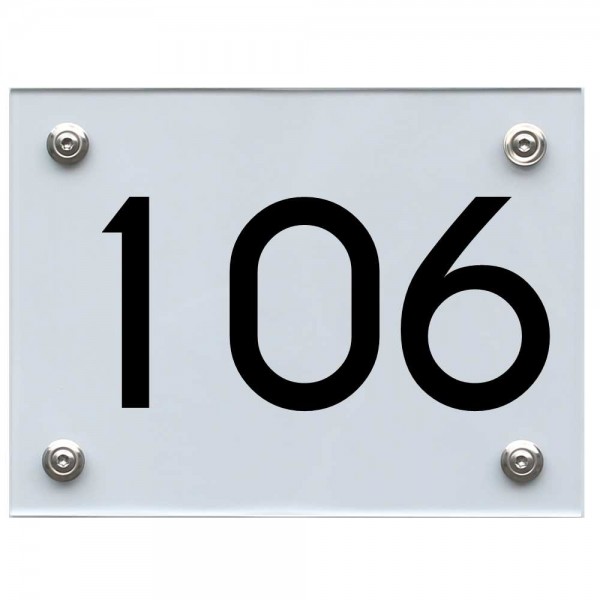 Hausnummernschild 106 schwarz