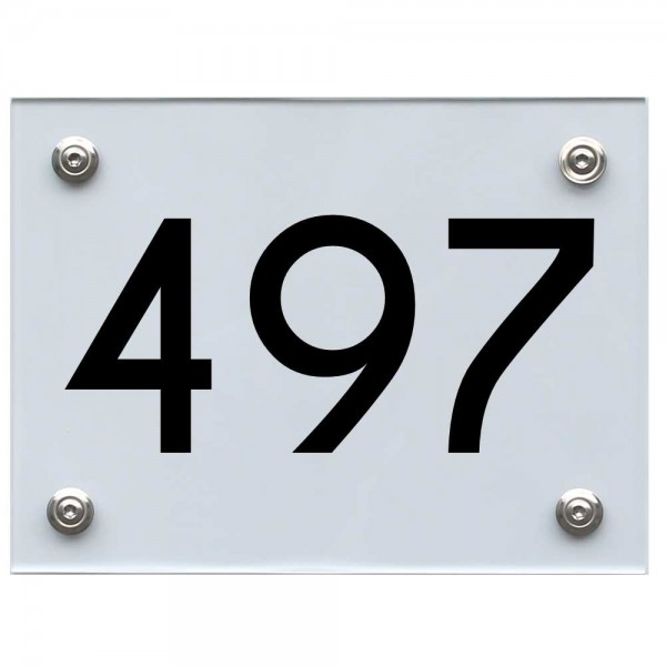 Hausnummernschild 497 schwarz