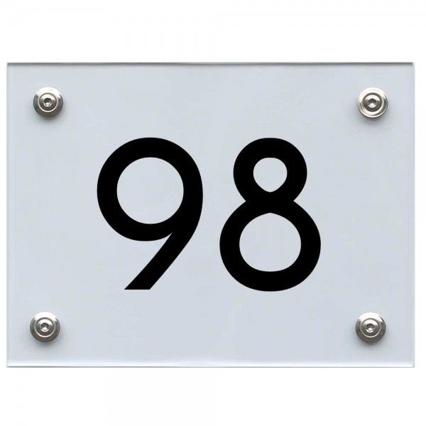 Hausnummernschild 98 schwarz