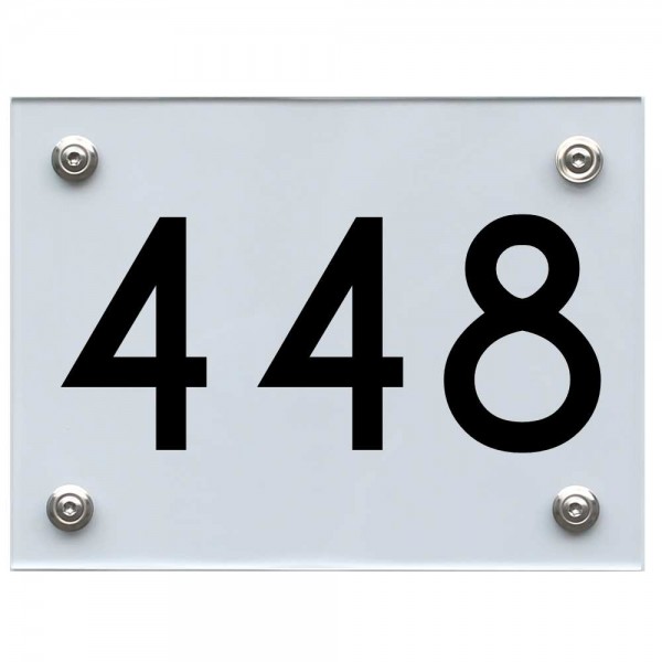 Hausnummernschild 448 schwarz