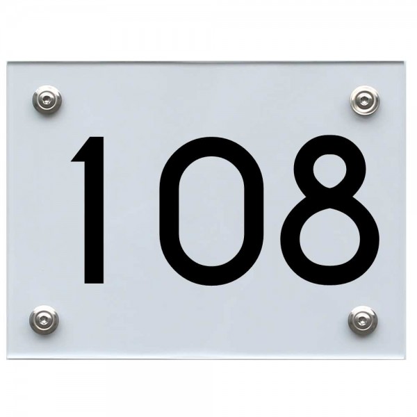 Hausnummernschild 108 schwarz