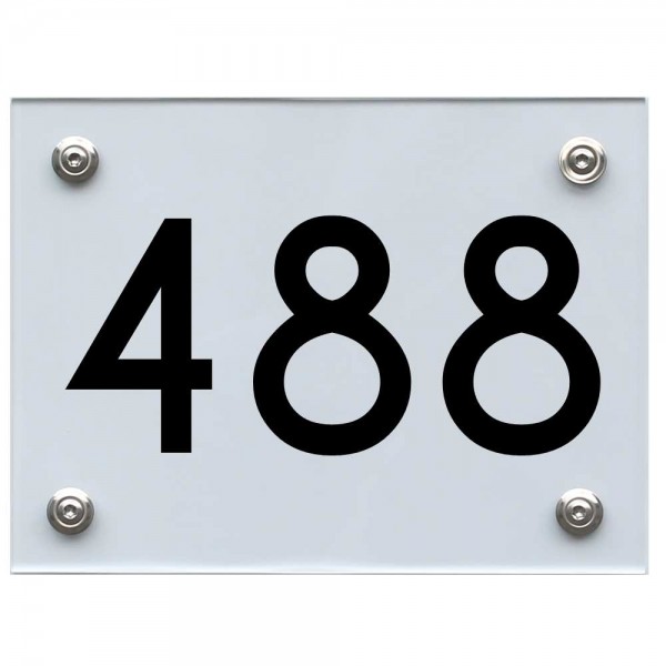 Hausnummernschild 488 schwarz