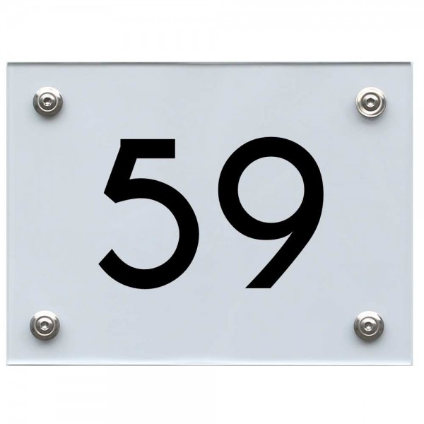 Hausnummernschild 59 schwarz