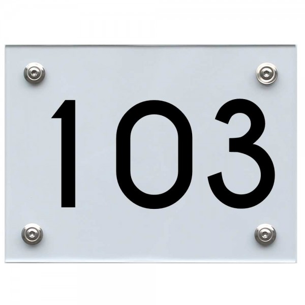 Hausnummernschild 103 schwarz