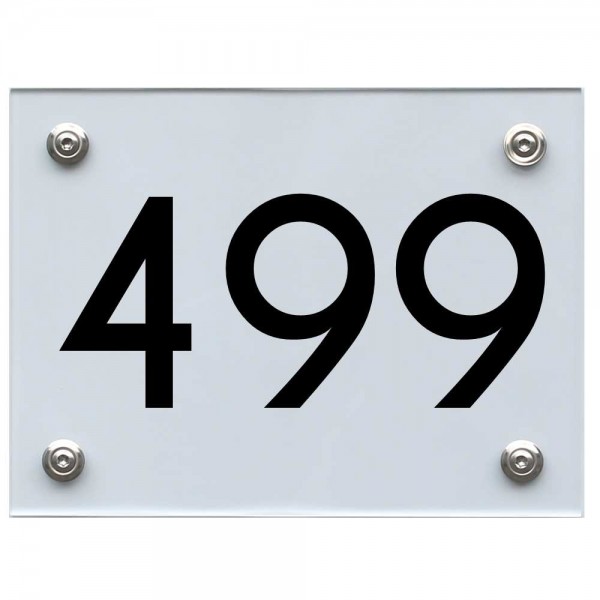 Hausnummernschild 499 schwarz