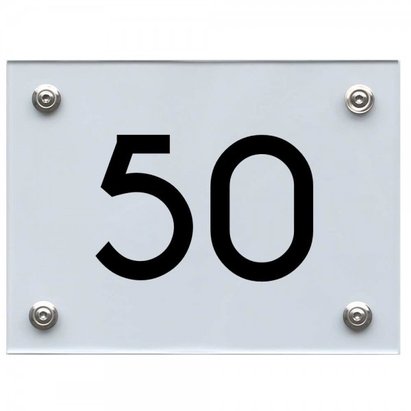 Hausnummernschild 50 schwarz