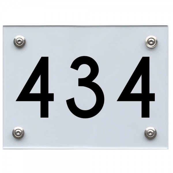 Hausnummernschild 434 schwarz