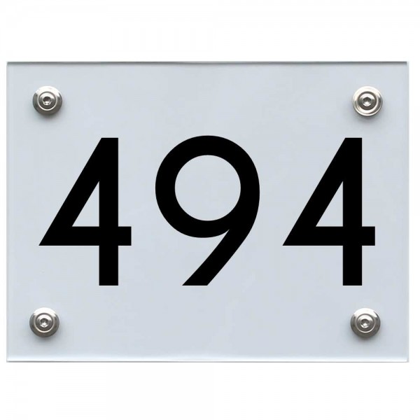 Hausnummernschild 494 schwarz