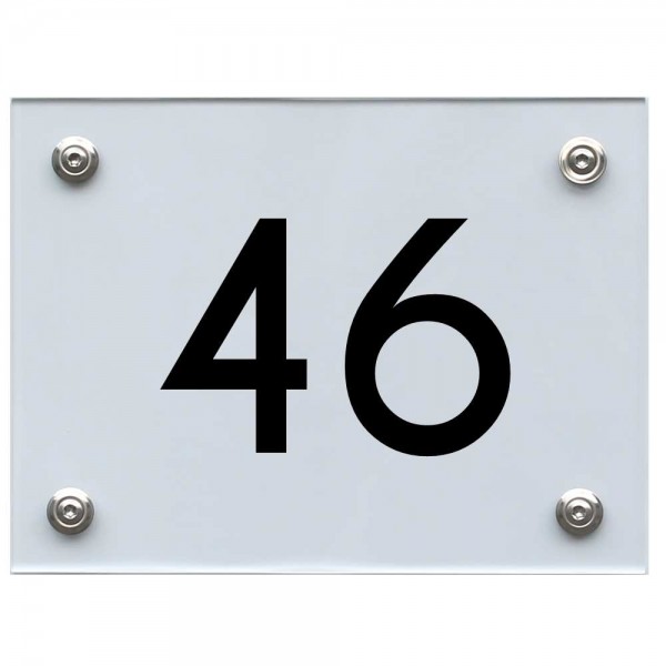 Hausnummernschild 46 schwarz