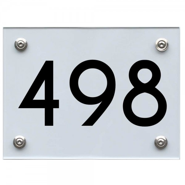 Hausnummernschild 498 schwarz