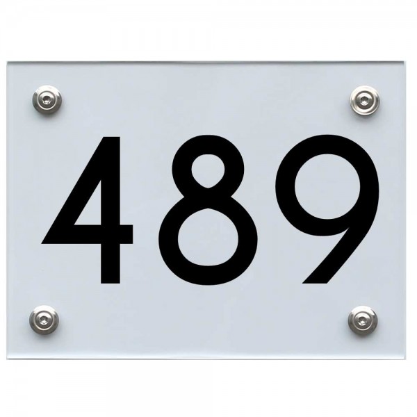 Hausnummernschild 489 schwarz