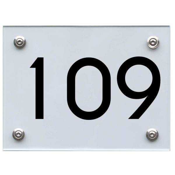 Hausnummernschild 109 schwarz