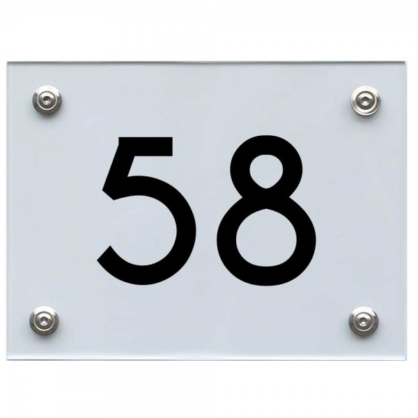 Hausnummernschild 58 schwarz