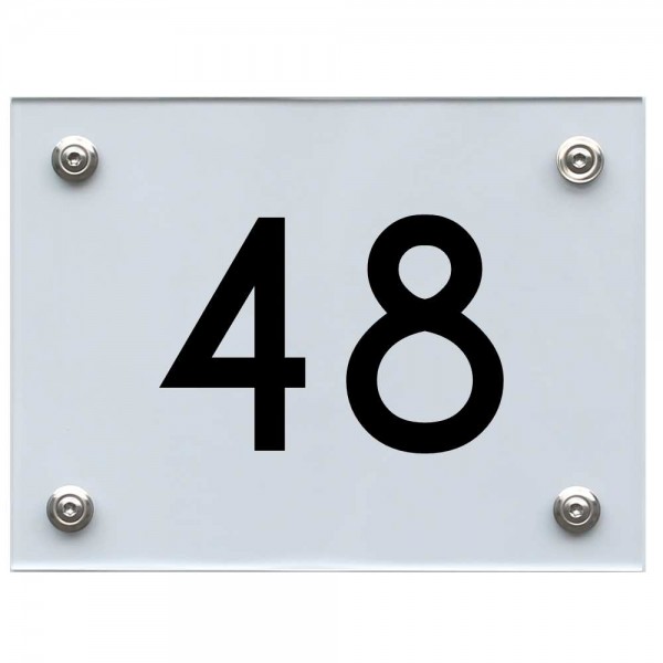 Hausnummernschild 48 schwarz